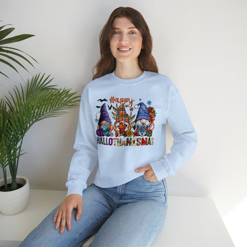 Festive Happy Hallothanksmas Unisex Heavy Blend™ Crewneck Sweatshirt