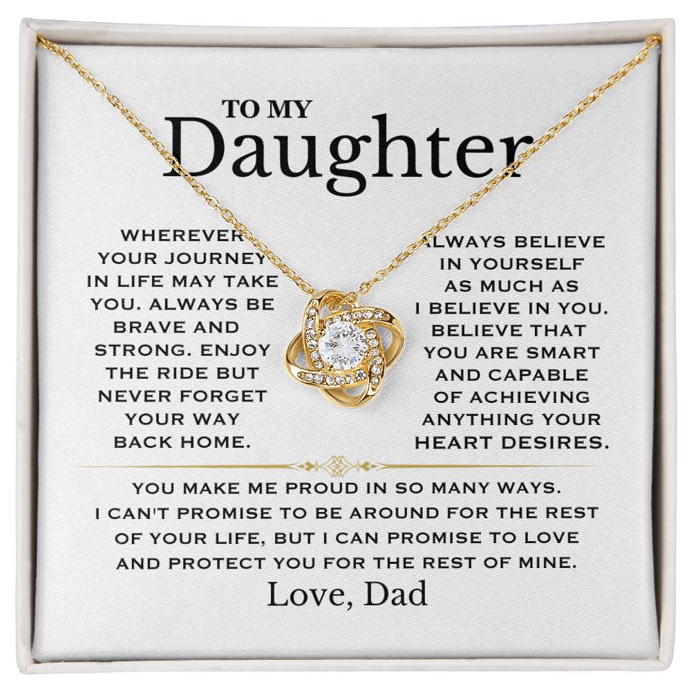 Necklace to Daughter from Dad Necklace Love Knot Necklace