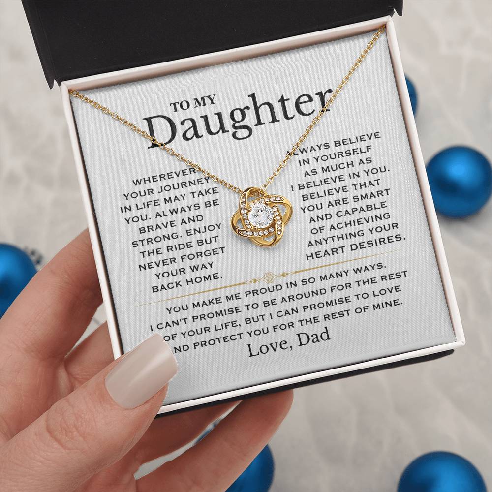 Necklace to Daughter from Dad Necklace Love Knot Necklace