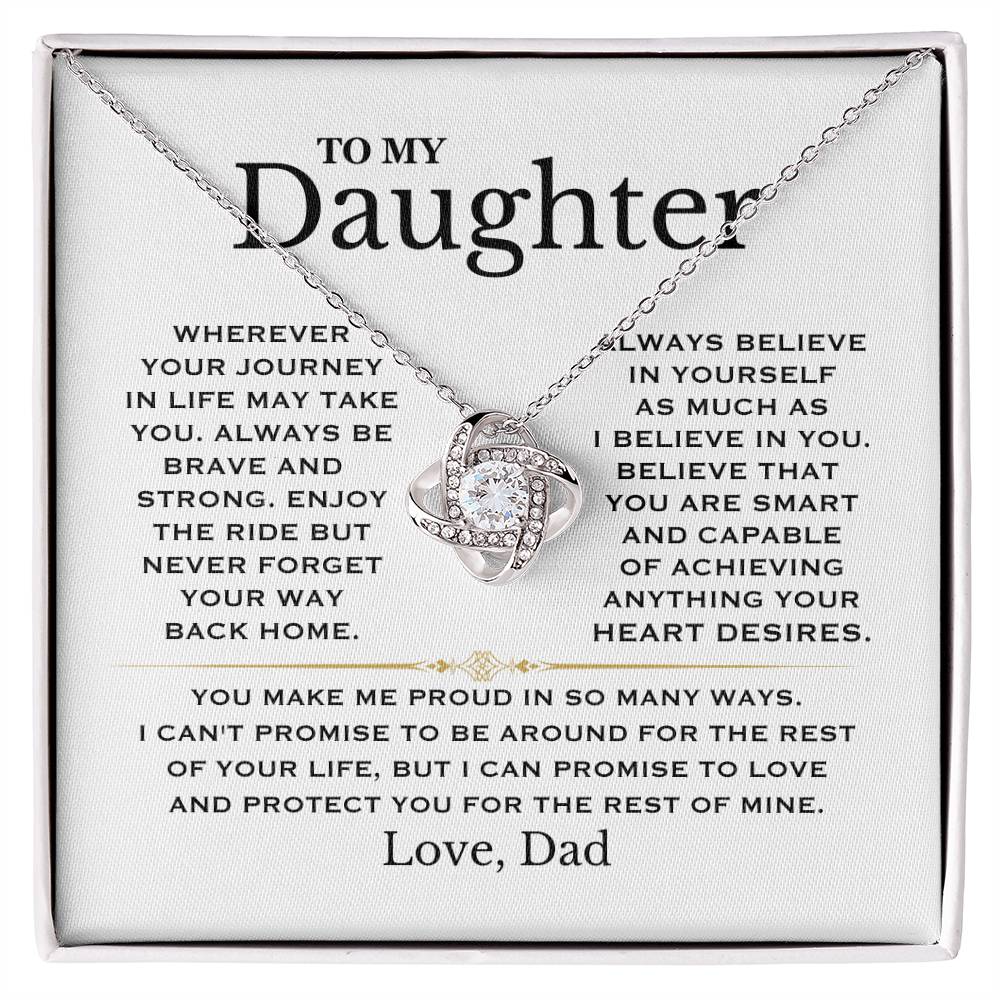 Necklace to Daughter from Dad Necklace Love Knot Necklace