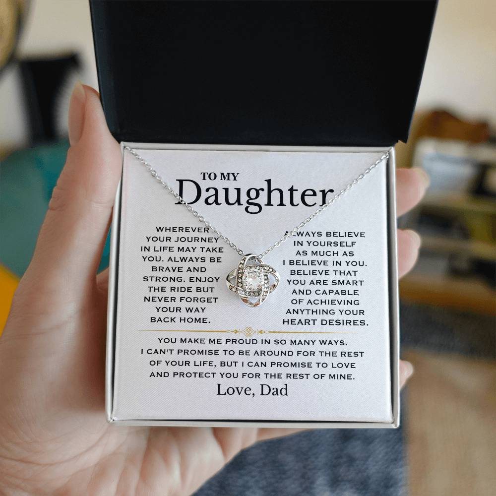 Necklace to Daughter from Dad Necklace Love Knot Necklace