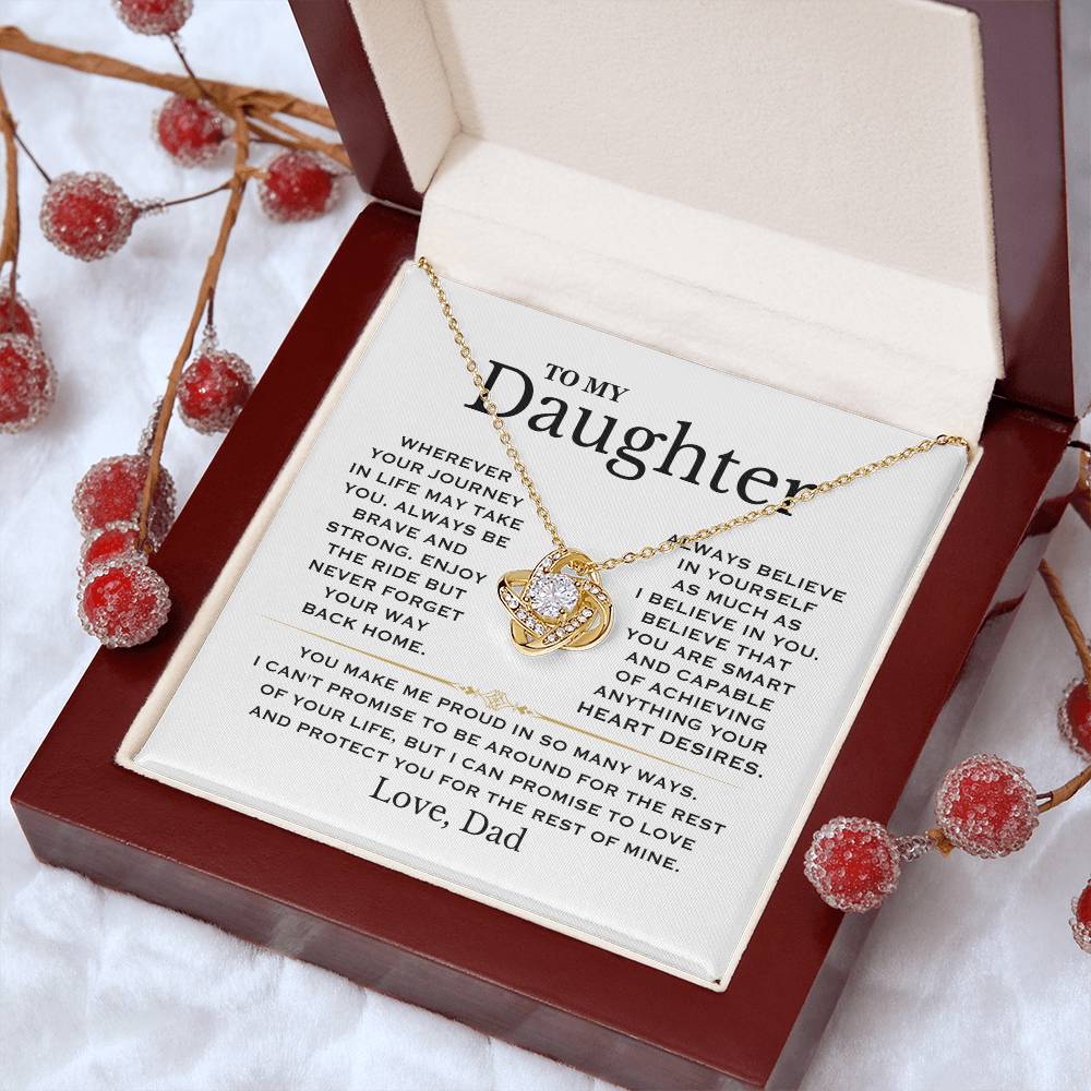 Necklace to Daughter from Dad Necklace Love Knot Necklace