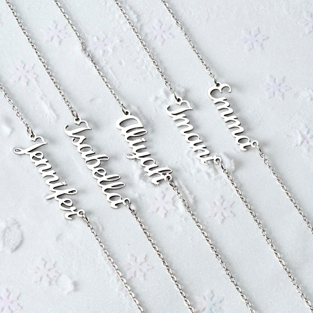 Personalized Signature Necklace 18K Yellow Gold or Polished Stainless Steel Finishes Nameplate Necklace Custom Name Jewelry Name Personalized Name Jewelry