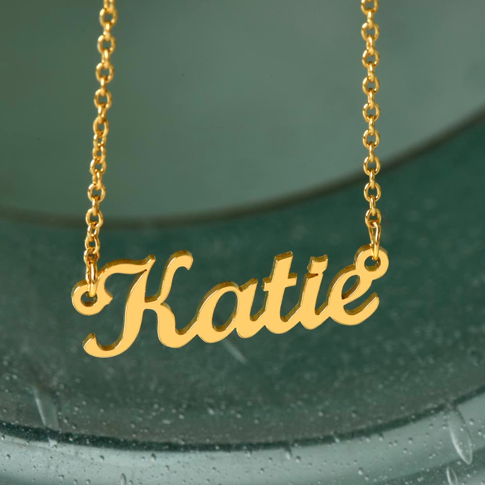 Personalized Signature Necklace 18K Yellow Gold or Polished Stainless Steel Finishes Nameplate Necklace Custom Name Jewelry Name Personalized Name Jewelry