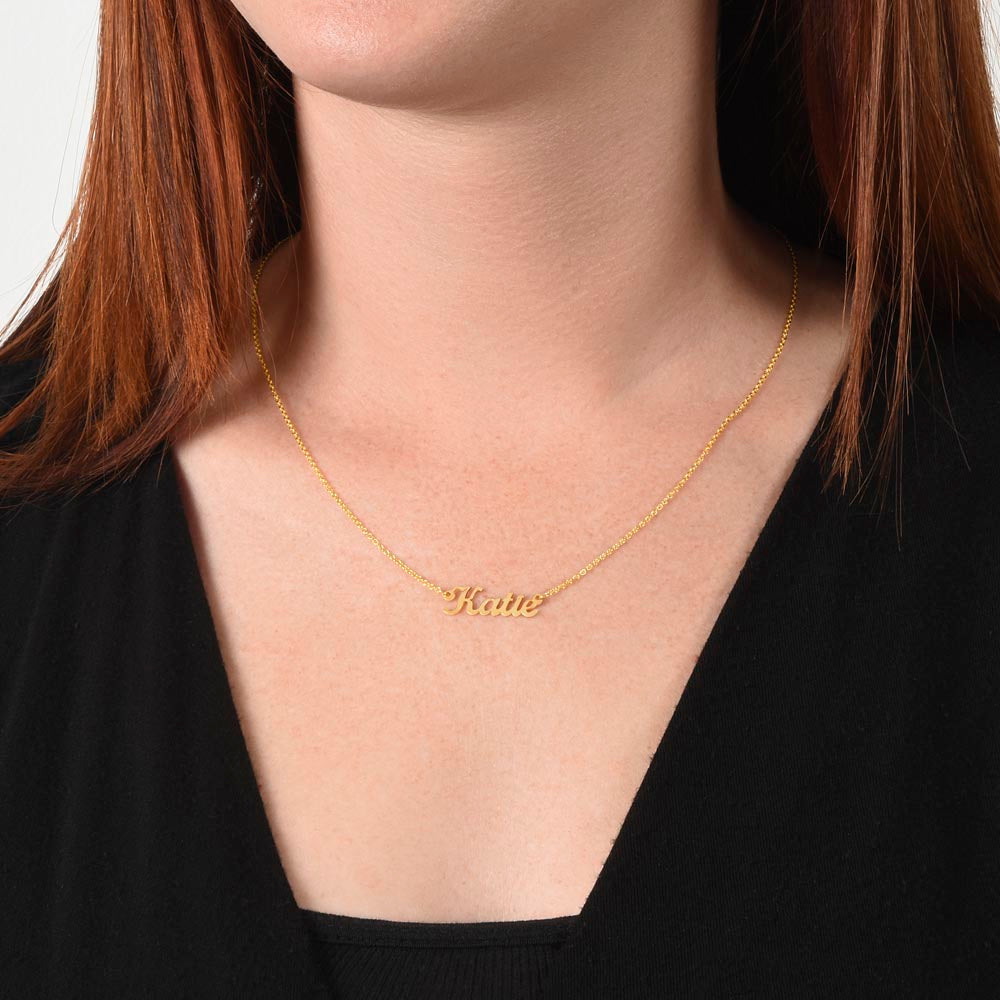 Personalized Signature Necklace 18K Yellow Gold or Polished Stainless Steel Finishes Nameplate Necklace Custom Name Jewelry Name Personalized Name Jewelry