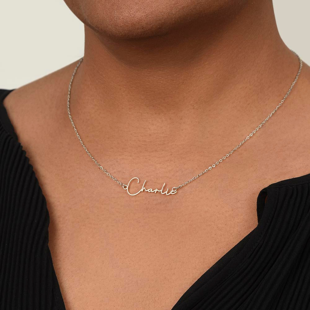 Personalized Signature Necklace Mother to Daughter Necklace Daughter to Mother Necklace Personalized Name Necklace w/message card Necklace