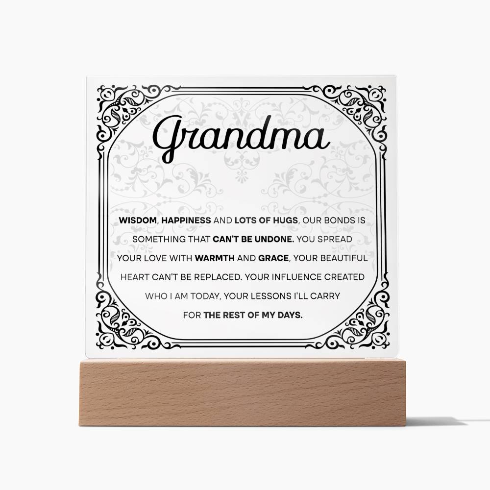 Grandma - Wisdom & Happiness - Acrylic Plaque