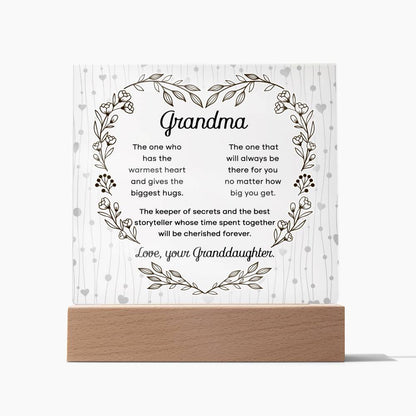 Grandma - Warmest Heart - Acrylic Plaque