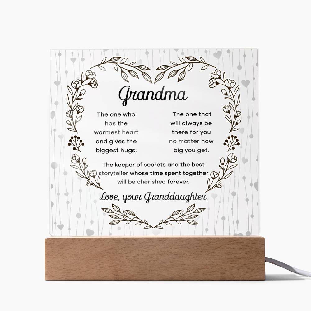 Grandma - Warmest Heart - Acrylic Plaque